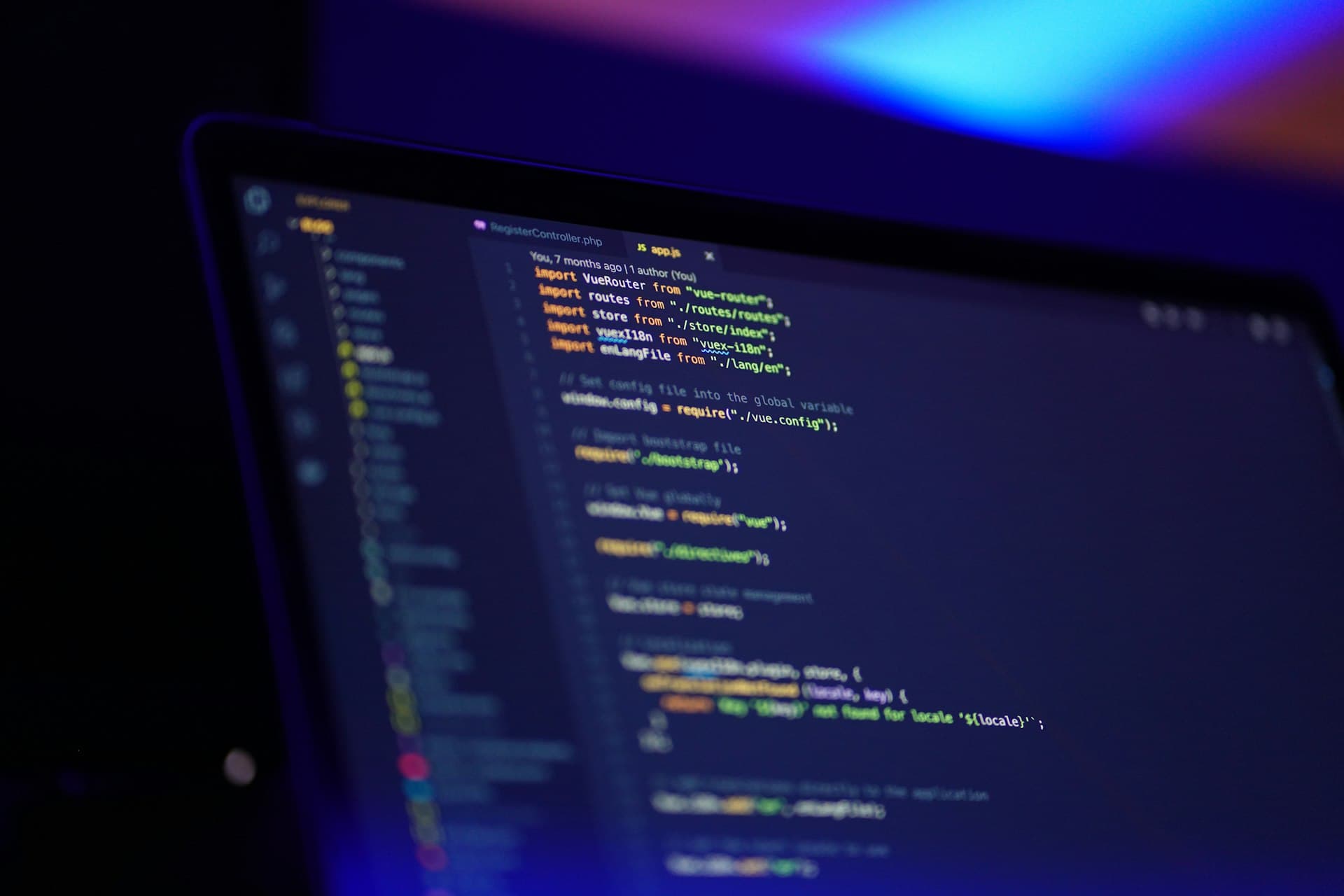 Code source affiché sur un écran d'ordinateur